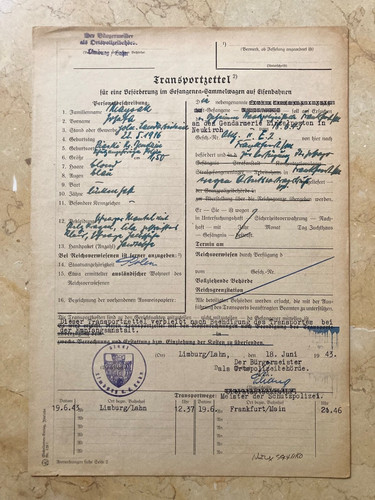 Ww2 documento transportzettel - ww2,